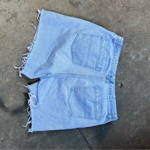 Flower & Bird Embroidered Detail Cut-Off Denim Jean Shorts